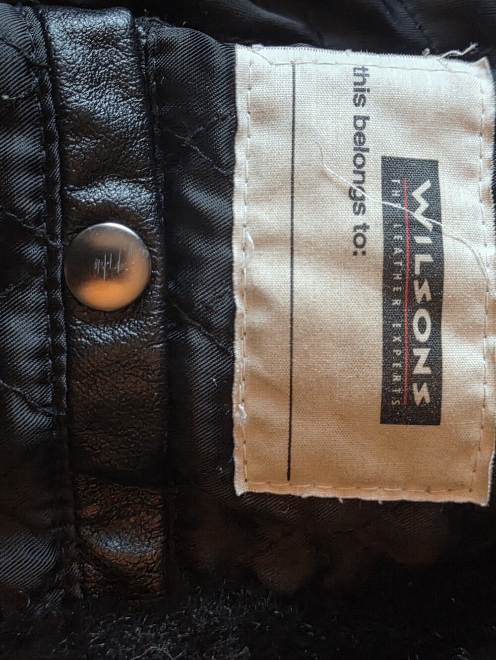 Vintage Wilsons Black Faux Shearling-Trim Hooded Leather Jacket - Women's - Picture 6 of 7